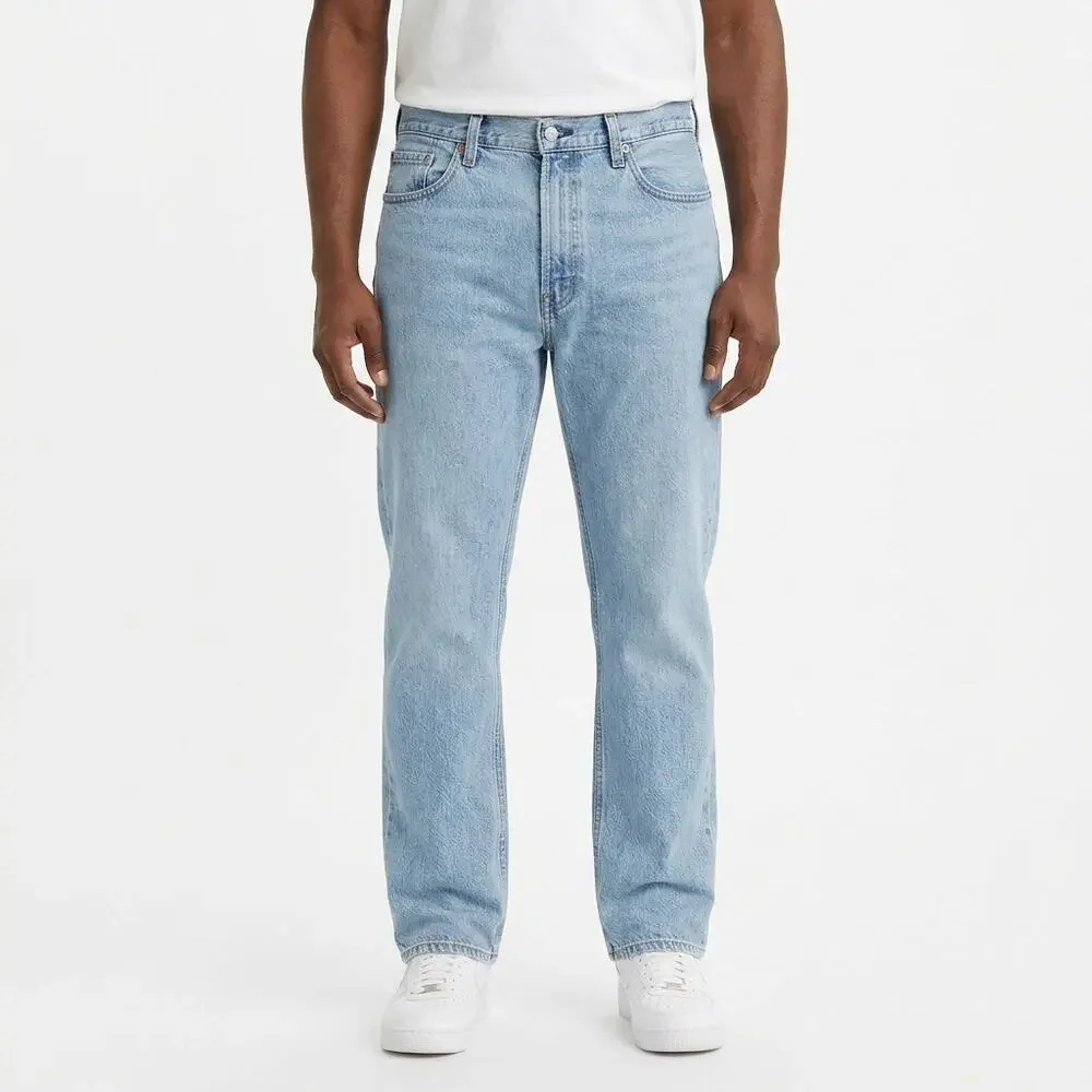 Levi's 505 Blue Light Wash Straight Leg Jeans Solid Men See Measurements